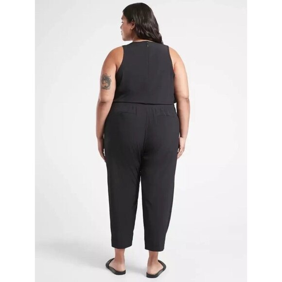 Athleta 26 (PLUS 4X) Brooklyn Jumpsuit, Blue Pants City Romper Travel Work‎ NWT - Picture 2 of 3
